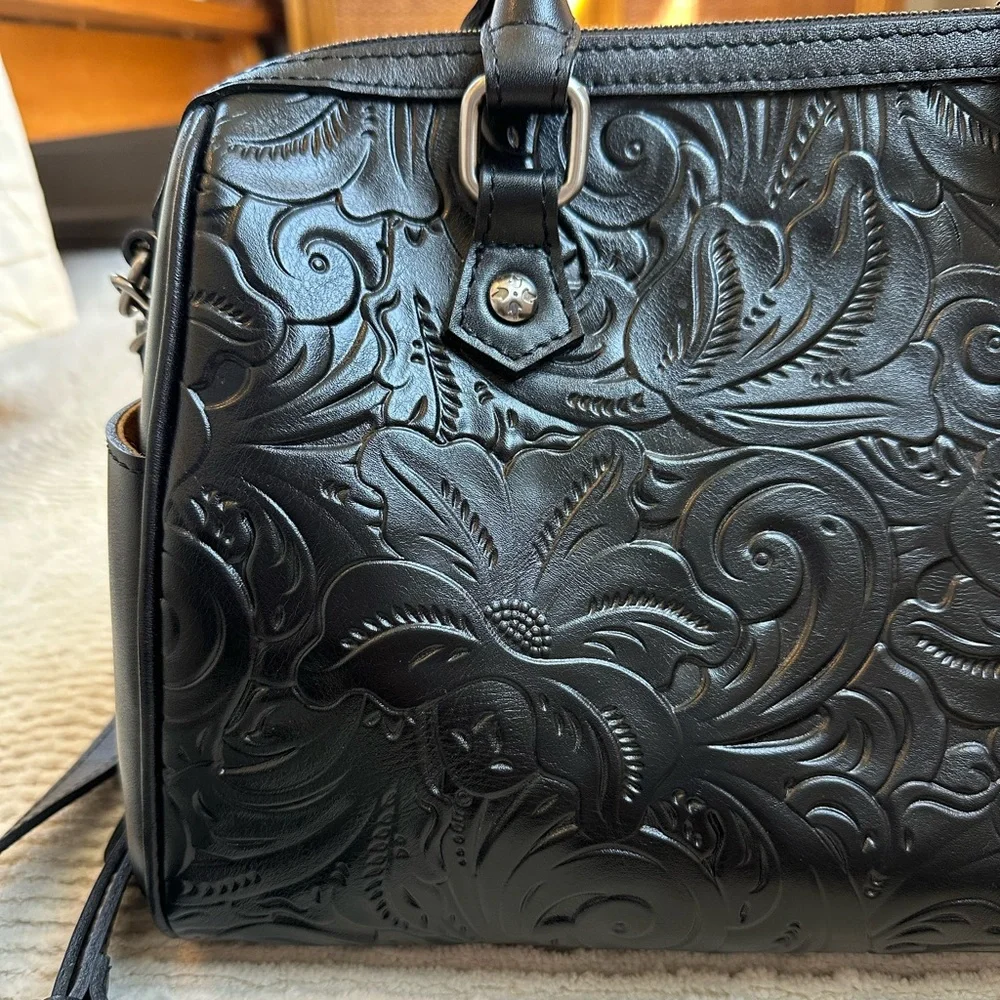 Patricia Nash Skye Satchel Burnished Tooled Leather Purse - Picture 2 of 8